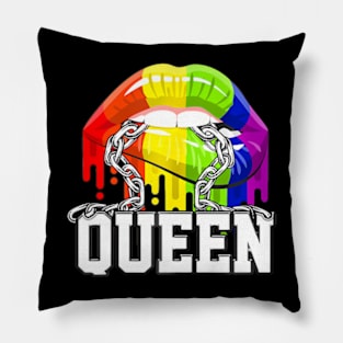 LGBTQ Gay Lips Chain Gay Proud and Pride Pillow