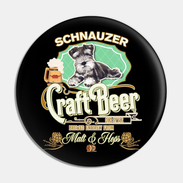 Schnauzer Gifts - Beer Dog lover Pin by StudioElla