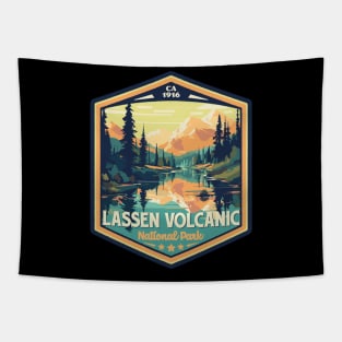 Lassen Volcanic National Park Vintage WPA Style National Parks Art Tapestry