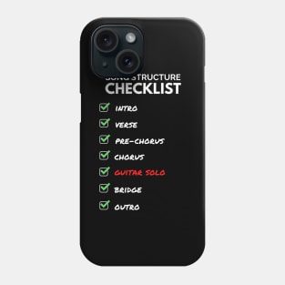 Song Structure Checklist Dark Theme Phone Case