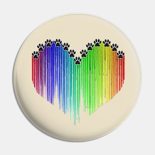 Paw Print Rainbow Pin