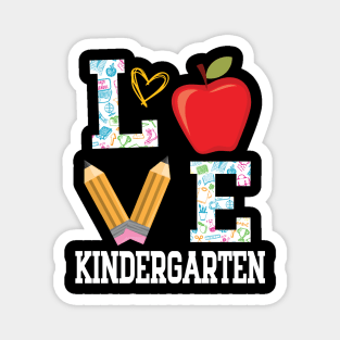 Love Kindergarten Student Teacher Happy Back To School Day Magnet