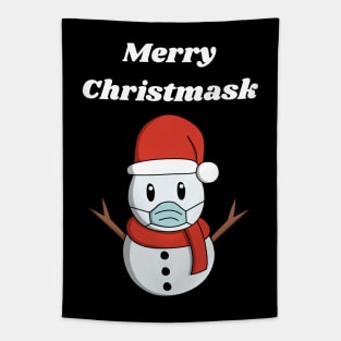 Merry Christmasks Snowman Tapestry