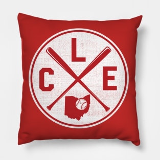 Vintage Cleveland Ohio Map Baseball Bats Pillow