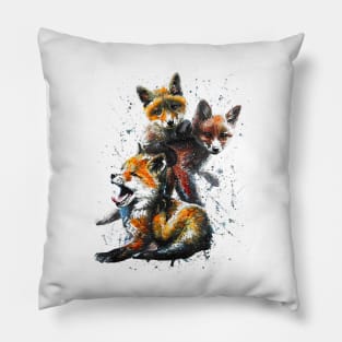 Hand Painted Fox Pillow