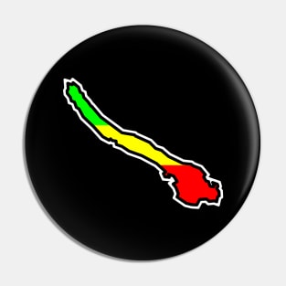 Galiano Island Silhouette in Rastafarian Flag Colours - Rasta Pattern - Galiano Island Pin