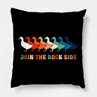 Vintage Ducky Retro Duck Pun 70s 80s Funny Duck Pillow