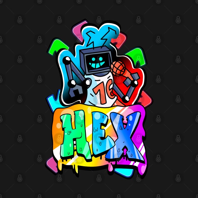 Hex fnf mod character graffiti by Abrek Art