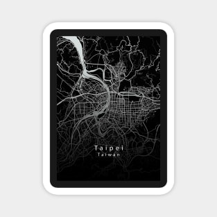 Taipei Taiwan City Map dark Magnet