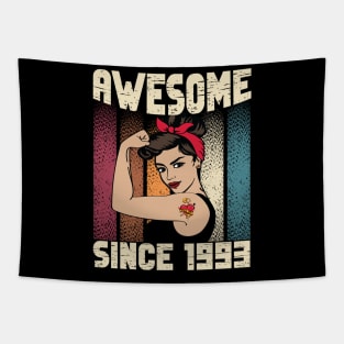 Awesome since 1993,29th Birthday Gift women 29 years old Birthday Tapestry