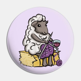 Knitting Sheep Pin