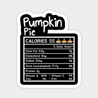 Pumpkin Pie Nutrition Facts Thanksgiving Magnet