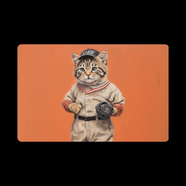 baseball player cat by hnueng111