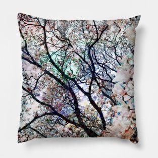 Japanese Sakura Tree Cherry Blossom Collage Art 64 Pillow