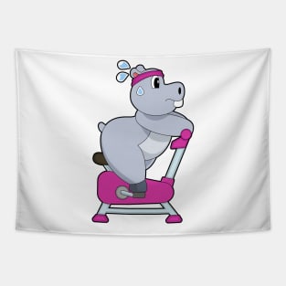 Hippo Spinning Bike Tapestry