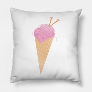 Knitting Ice Cream Cone Pillow