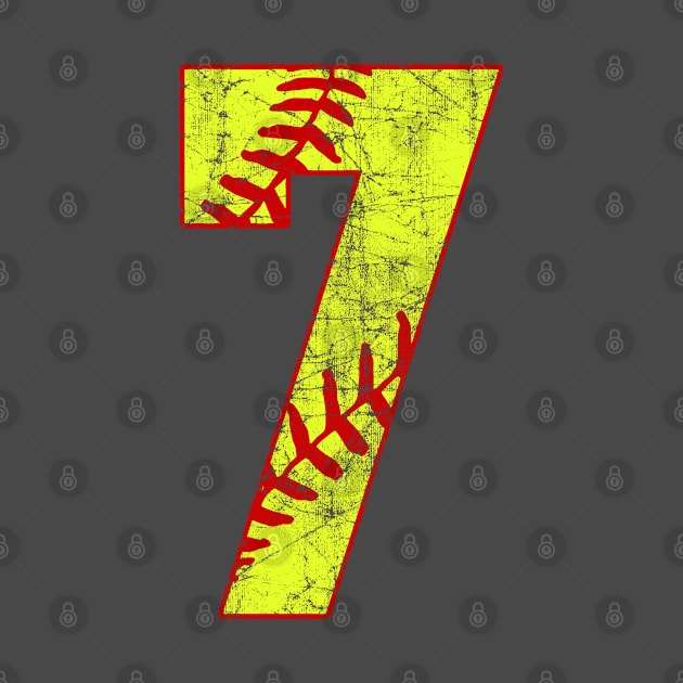 Fastpitch Softball Number 7 #7 Softball Shirt Jersey Uniform Favorite Player Biggest Fan by TeeCreations