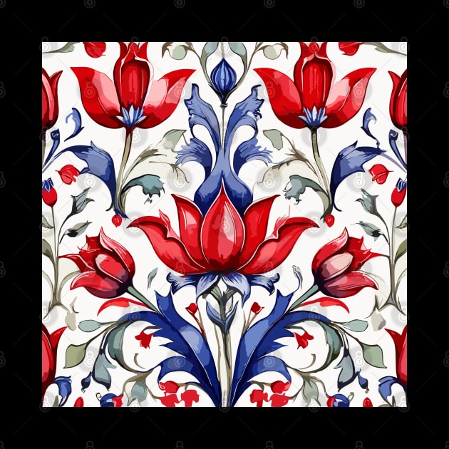 Turkish Tulips Ottoman Pattern by Siha Arts