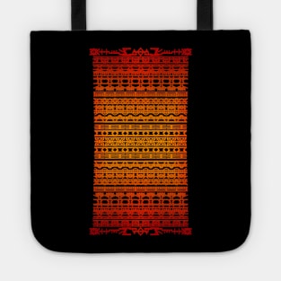 Runic Pattern Red Tote