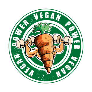 Vegan Power Workout Muscle Carrot Gym Work T-Shirt