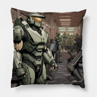 Master Chief At The Gym Pillow