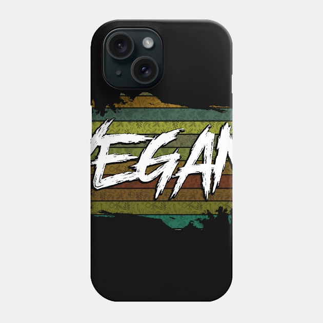 Retro Colored Vegan Stripes T-Shirt Phone Case by PhoenixDamn