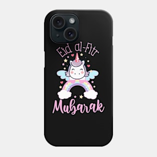 Eid Mubarak Gift for Kids and Mom Girls Eid Mubarak Unicorn Phone Case