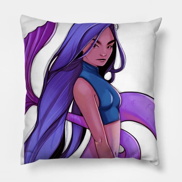 Mermaid Girl Pillow by EmiliaMichaelis