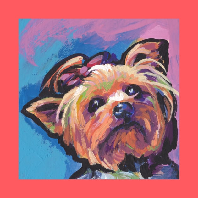 Yorkie Yorkshire Terrier Bright colorful pop dog art by bentnotbroken11