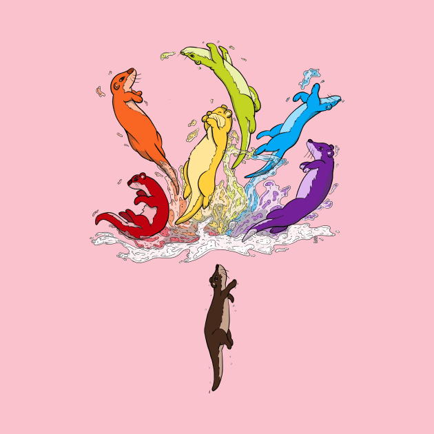 Rainbow Otters by ArtByLGG