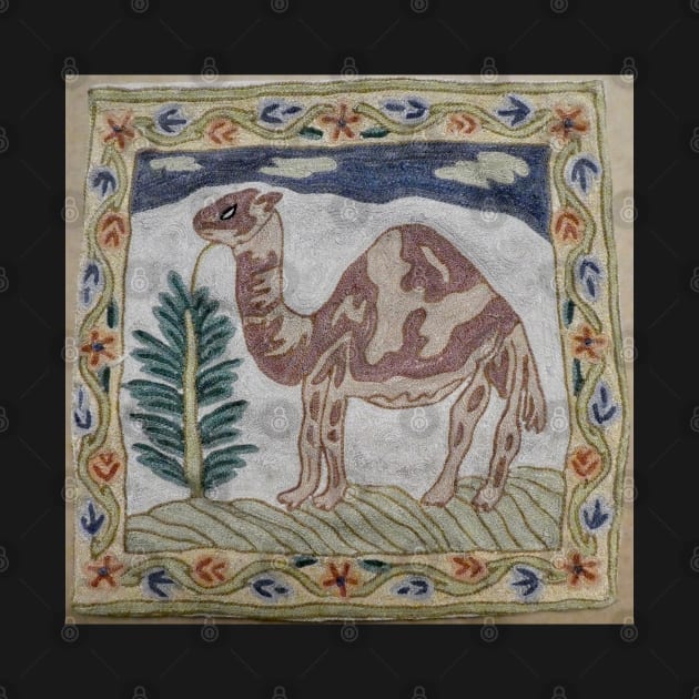 Embroidered Camel Pillow by rogerstrawberry