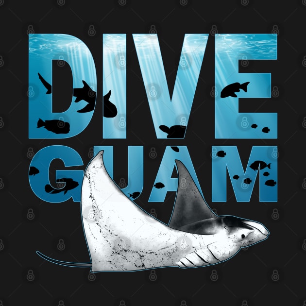 Giant Manta Ray Guam Diving by NicGrayTees