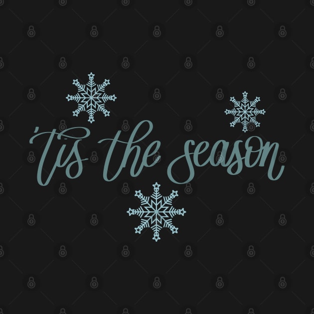 Tis the Season - Winter Snowflakes - Black by Kelly Gigi