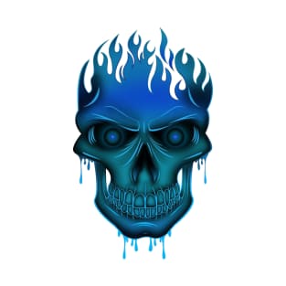 Blue fire skull T-Shirt