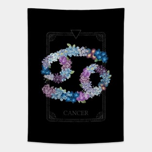 Floral Zodiac Sign: Cancer Tapestry