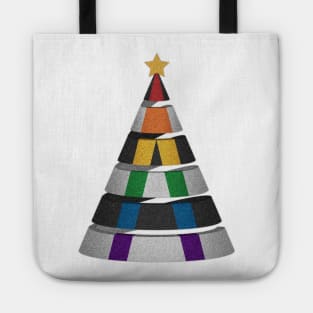 Large Spiral LGBT Ally Pride Flag Christmas Tree Vector Tote
