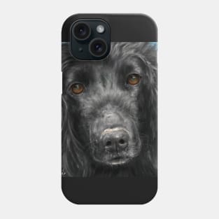 A Painting of a Black Cocker Spaniel with Honey Eyes Phone Case