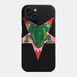 Satanic star green frog Phone Case