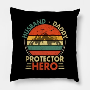 Husband Daddy Protector Hero Gift For Dad Christmas Birthday Pillow