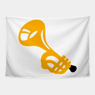 Yellow Trumpet Instrument Emoticon Tapestry