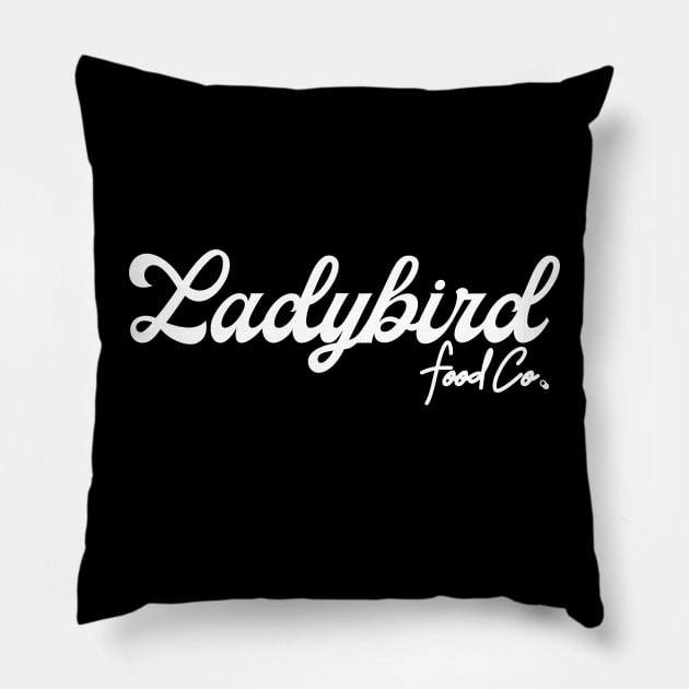 Ladybird Food Co. Classic White Logo Pillow by Ladybird Food Co.