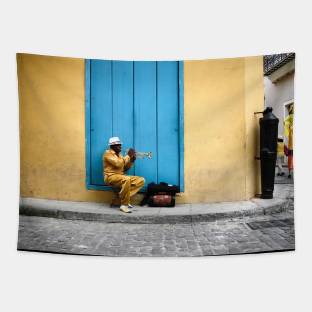 Cuba music Tapestry by opticpixil