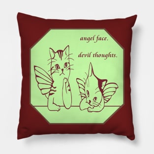 Angel Face. Devil Thoughts. Pillow