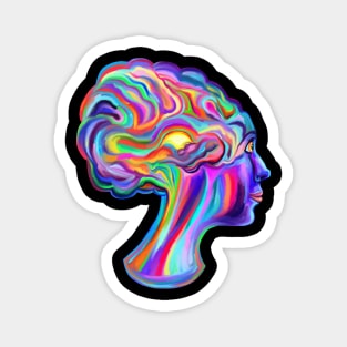 Psychedelic Creative Brainstorm Girl Magnet