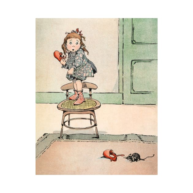 Little Miss Fair and the Mouse by Kate Fricero by vintage-art