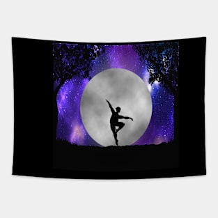 Plus size ballerina full moon galaxy Tapestry