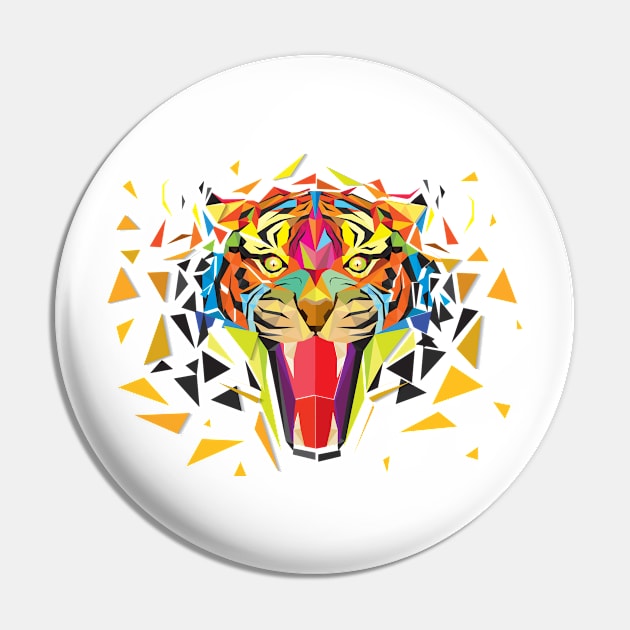 Tiger Face Graphic Pin by meetangStudio