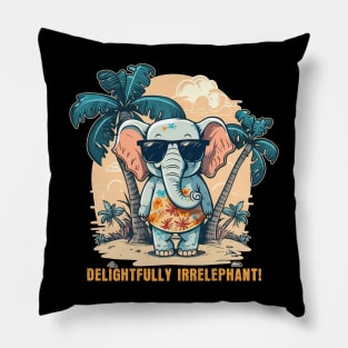 Delightfully Irrelephant! Elephant Wearing a Muumuu Pillow