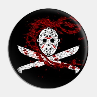 Jason Voorhees FRIDAY 13 Halloween Cristal Lake Freddy Krueger Pin