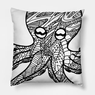 Octopus Zentangle - Black Lace Pillow